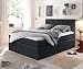 Produktbild Bett Elexa Schwarz 140 x 200 cm Matratze und Topper Federkern Boxspringbett