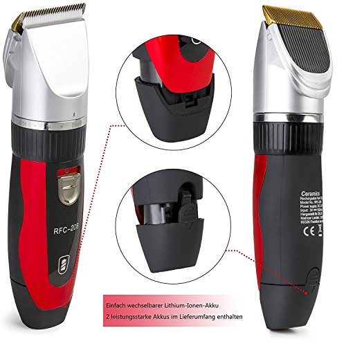 Elektrischer Profi Haarschneider By Ceramics mit 4 Aufsätzen Haarschneidemaschine ideal für Friseur Salon oder Privaten Gebrauch leiser 23K Gold aber starker Motor als Set Netz und Akkubetrieb - 4