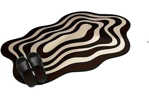 1 st svart-vit pläd oregelbunden badrumsmatta randig snabbtorkande absorberande golvmatta-galax roaming-60 x 90 cm