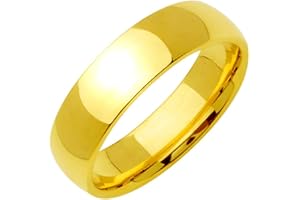 Gemini Dome Comfort Fit 18K Gold Filled Anniversary Wedding Titanium Ring Valentine's Day Gift for Men