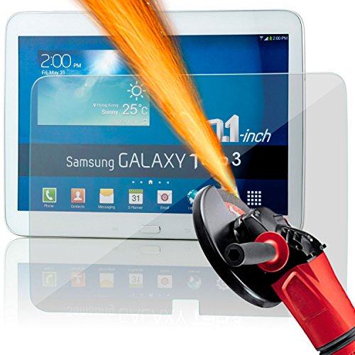 Saxonia. 2x Displayschutz Folie aus Gehärtetem Glas für Samsung Galaxy Tab 3 10.1 Glasfolie Hartglas | HD Klar Transparent - 3