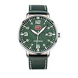 SSQ-CXO Quarzuhr der Männer, Ultra-Dünner Mattende Art- und Weiselegierungs-Vorwahlknopf-Runder Lederner Bügel 30 MeterWaterproof Uhr