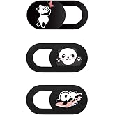 McStorey Kamera Kapatıcı Laptop Tablet Telefon Uyumlu Panda Desenli Gizlilik Aparatı Ultra İnce S&uuml;rg&uuml;l&uuml; Webcam Cover 3 L&uuml; Set