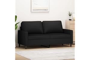 Cozynest 2-Sitzer-Sofa Schwarz 140 cm Samt Couch für Wohnzimmer, Polstersofa mit Metallgestell, Loungesofa Zweisitzer Wohnzimmersofa Wohnzimmermöbel