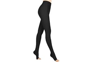 Evolyline Medias de compresión médicas para mujer y hombre, largas, 15-20 mmHg, clase I, medias de compresión graduadas, medias de apoyo, dedos abiertos, para embarazo, varices, edema