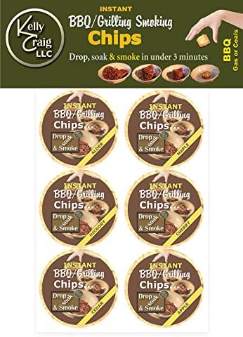 Kelly Craig 6-Pack Instant BBQ/Grilling Smoking Chips, Assorted Flavors