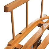 Winterexpress Holzschlitten mit Rückenlehne & Zugleine – Lehne -Kinderschlitten – Schlitten aus Holz Kinderschlitten NEU - 4