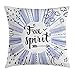 Produktbild VICKKY Adventure Throw Pillow Cushion Cover, Free Spirit Quote on Watercolor Backdrop Stars Clouds Crescent Moon Artwork Print, Decorative Square Accent Pillow Case, 18 X 18 Inches, Blue Black