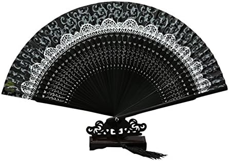 Black Personlized Gifts Promotional Lacer Folding Fans