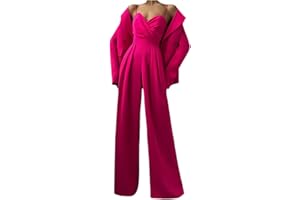 Geagodelia Combinaison Pantalon Femme Sans Manches Col V Jumpsuit à Bretelles Dos Nu Jambe Large Couleur Uni Chic Elégant Pour Soirée Mariage Cérémonie Fête