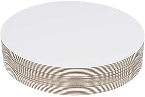 YBCPACK 24 Pcs 10” Cake Boards(White)- Cardboard Round Cake Circle Base For Cake, Pizza