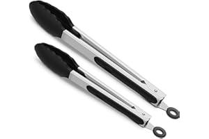 EASYLAVIE 2PC Pince Cuisine Silicone 27&34cm Pince de Cusine a Service pour les barbecues, les postes de cuisson -Résistant à de Chaude Température