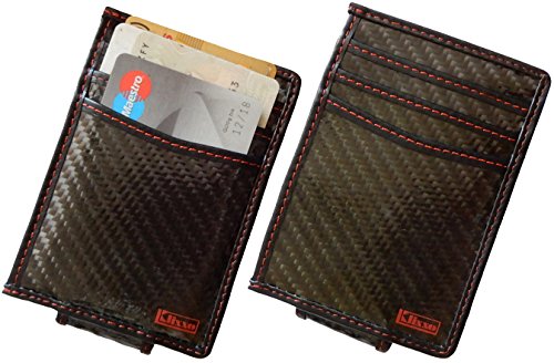 Klixxo Kartenfänger | Geldklammer aus Carbonfaser mit NFC/RFID Blocker