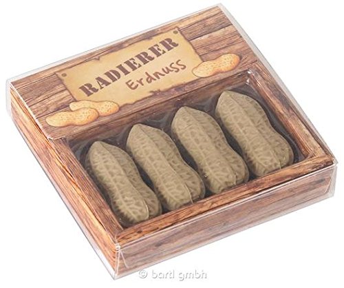 Preisvergleich Produktbild Radiergummi Radierer Erdnuss 4er Set braun
