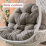 Oeuf Suspendu Hamac Chaises Coussins Sans Support Épais Nid D'oiseau Rond Imperméable Suspendu Coussin De Chaise Swing Coussin De Siège De Balançoire Lavable (Seul coussin),lightgray,120X86X15CM