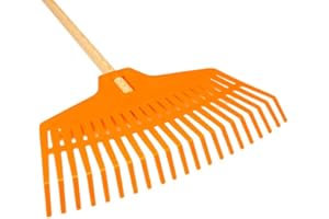 kard Laubbesen Laubrechen Fächerbesen Rechen Laub Kunststoff 24cm 25 Zinken mit Stiel