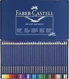 Faber-Castell 114236 - Estuche de metal con 36 ecolápices triangulares acuarelables Art Grip, lápices para adultos