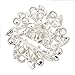 Winrembrandt Silver Faux Pearl Flower Diamond Crystal Decorative Brooches Rhinestones Flower Petals Brooches Clips Wedding Bridal Party