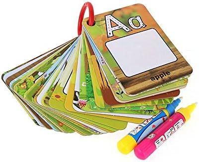 26pcs Reusable Water Magic Cards,Water Drawing Doodle Card Book (Letter)