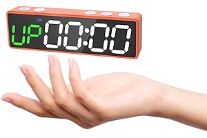 Ousmile Gym Timer, Mini Portable Gym Clock, Strong Magnet, Interval-Timer for Workout, Stopwatch with Built-in Powerful Battery, 12/24H Digital Clock Countdown/Up Time for Home/Gym/Garage