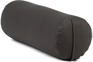 ‎BODHI Bodhi | Yoga Bolster ECO | 100% Bio-Baumwolle | Yogarolle mit Bio Dinkelfüllung | Waschbar | Yogakissen rund für Restoratives Yoga Übungen | Groß 65 x 20 cm