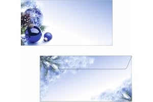 SIGEL DU036 Buste da lettere Natale, Blue Harmony, DL (110x220 mm), 50 pz