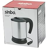 SİNBO SK-7371 12V ARA&Ccedil; İ&Ccedil;İ KETTLE PASLANMAZ &Ccedil;ELİK SU ISITICISI 0.8LT 120W &Ccedil;AKMAKLIK FİŞLİ PLASTİK KAPAK - KULP
