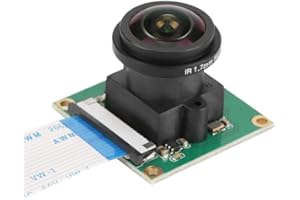 ASHATA Module de caméra Grand Angle pour Raspberry Pi, HD 5MP (2592 * 1944) Module de caméra Grand Angle 175 ° pour Raspberry Pi B 3/2, Mini et léger