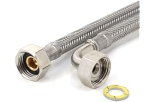 DER-SCHLAUCHFRITZE.DE Panzerschlauch 1/2"ÜM x 1/2"ÜM Bogen (DN8) für Trink- oder Nutzwasser