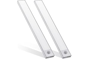 LUXJET 50 LED Armadio Sensore Movimento Luce, Luce Armadio Led Magnetica Ricaricabile con USB (2Confezione-30CM, Bianco Freddo)