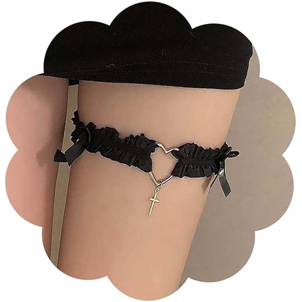 Giarrettiera Sposa In Pizzo Nero Con Fiocco E Croce Cristallo - Accessorio Body Sensuale - Foto 13