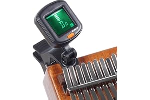 ShiningLove Kalimba Tuner Thumb Piano Special Tuner, Rotatable Clip-On Digital Tuner Thumb Piano For Beginners Teenagers Thumb Piano Accessories for Guitar, BASS, Ukulele Black