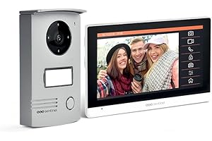SCS Sentinel - PVF0041 - Interphone Vidéo Filaire - Portier Vidéo 2 Fils avec Écran Tactile 7" - Visiophone Filaire, Platine de Rue, Support Mural, Adaptateur, Visserie - VisioDoor 7+ - Garantie 5 ans