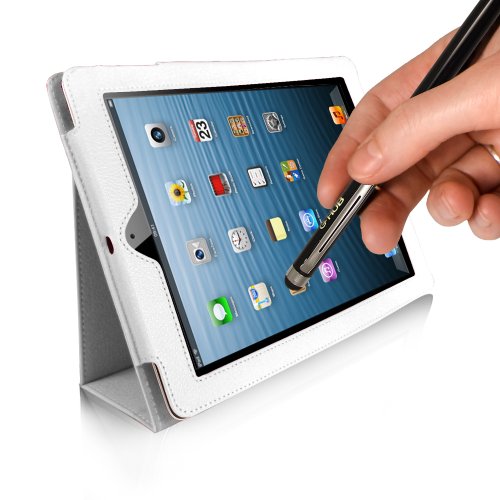 Case für ‚Das neue iPad‘ 3 – G-HUB WEIß GeniusCover Tasche Folio für das neue iPad HD 3rd Generation iPad freigegeben März 2012, mit integrierter Standfunktion und magnetischen Schlaf Sensor. Auch kompatibel mit Apple iPad 2. Jetzt mit BONUS-Geschenk: G-HUB ProPen Stylus. - 5