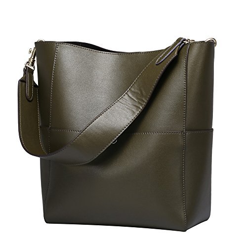 S-ZONE Frauen Art Vintage Leder Tote Schulterbeutel Handtaschen