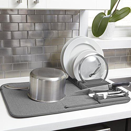 Umbra 330720-149 Udry selbsttrocknende Abtropfmatte mit Abtropfgestell, zusammenfaltbar, dunkelgrau - 2
