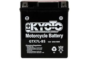 KYOTO Batterie moto Kyoto GTX7L-BS (YTX7L-BS) - Sans entretien - 12 V 6 Ah - Dimensions: 114 x 71 x 131 mm