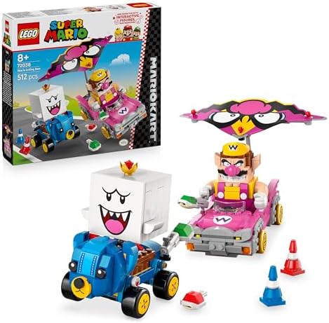 LEGO Super Mario: Mario Kart – Wario e Re Boo - Giocattolo Interattivo con 2 Macchine e 2 Figure da Gioco e da Esposizione - Regalo da Gaming per Bambini e Bambine da 8 Anni in su - 72038