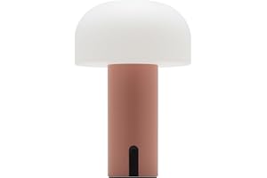 ‎LUUK STUDIO LUUK Studio NEU LED Pilz-Lampe, spritzwasserfest IP 44 geeignet für Garten, Terrasse und Balkon, lange Leuchtdauer, kabellos & wiederaufladbarer Akku, Matt Rosa