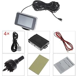 Kit Sensori Parcheggio Auto MOCNT - 4 Sensori Posteriori Con Display LED E Allarme Sonoro