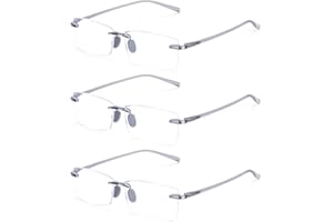 TERAISE Lunettes de lecture sans montée confortables lecteur sans cadre léger 3 pack hommes et femmes Blue Light bloquant des lunettes d'ordinateur