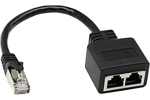 zdyCGTime Cavo sdoppiatore di rete RJ45,1 connettore Sdoppiatore di Rete RJ45 Maschio a 2 Femmina,LAN,Adatto per Super Categoria 5 Ethernet,Categoria 6 Ethernet.(23cm/1Pezzo)