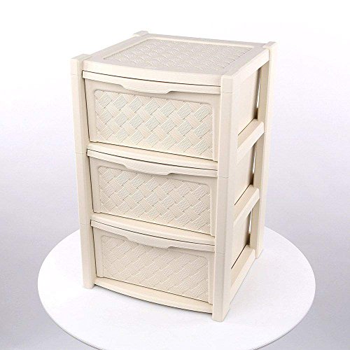 Preisvergleich Produktbild Schubladenturm Style, 3 Schubladen Italienisches Design Creme Arianna Tontarelli