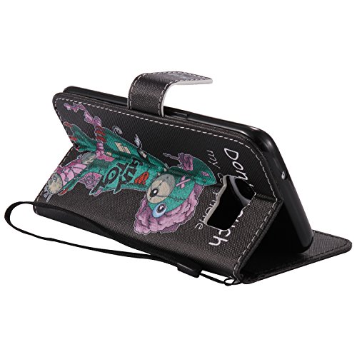 Feeltech Samsung Galaxy S7 Edge Hülle PU-Leder und Brieftasche Bunte Muster Fall mit Magnetverschluss, Hybrid-Kickstand mit Stand-Funktion, schlagen Sie schützende weiche TPU Stoßstangenabdeckung und Kreditkartenhalter für Samsung Galaxy S7 Edge Handgelenk Bügel-Buch-Art-Geldbeutel-Tasche mit 2 In 1 Berühren Sie Stift – Grüne Maus - 4