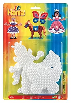 Hama - 4560H - Loisirs Créatifs - Blister 3 Plaques pour Perles à Repasser Midi - Princesse/Cheval/Papillon