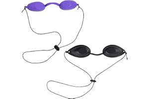 FDJZXW 2 Stück Schutzbrille Rotlichtlampe,Solarium Brille,UV Schutzbrille,Augenschutz Infrarot LED,Schutzbrille Rotlichtlampe,Verstellbar,Geeignet für Schönheitspflege und Bräunungsschutz im Freien