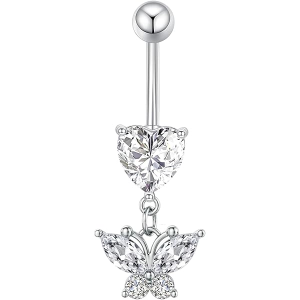 Piercing De Nombril Papillon Transparent - Boutique Papillon