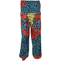 Mogul Interior Harem Pants Bohemian Smocked waist Printed Relaxing Hippie Yoga Trousers