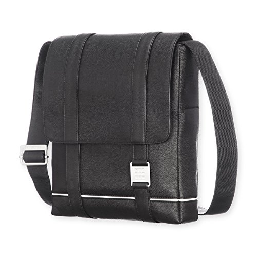 Preisvergleich Produktbild Moleskine Lineage Reportertasche Leder Umhängetasche, Schwarz