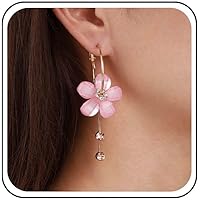 Boucles D'oreilles Marguerite Femme Argent Sterling 925 Fleur Boucles D' Oreilles à Levier Boucles D'oreilles Pendantes Bijoux Cadeaux Pour Femmes Filles Adolescents